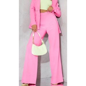 Pink wide leg dress pants